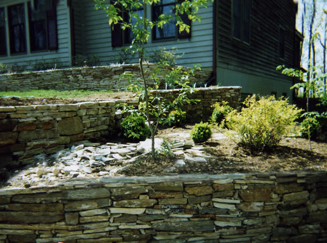 Multi-level stone walls